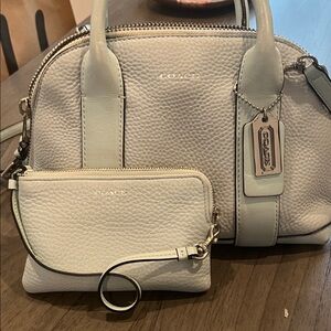 Coach Soft Blue Satchel and Wristlet Set